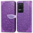 Custodia Portafoglio In Pelle Fantasia Modello Cover con Supporto S04D per Xiaomi Poco F4 5G Viola