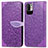 Custodia Portafoglio In Pelle Fantasia Modello Cover con Supporto S04D per Xiaomi POCO M3 Pro 5G Viola