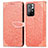 Custodia Portafoglio In Pelle Fantasia Modello Cover con Supporto S04D per Xiaomi Poco M4 Pro 5G Arancione