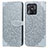 Custodia Portafoglio In Pelle Fantasia Modello Cover con Supporto S04D per Xiaomi Redmi 10 India Grigio