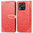 Custodia Portafoglio In Pelle Fantasia Modello Cover con Supporto S04D per Xiaomi Redmi 10 India Rosso