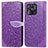 Custodia Portafoglio In Pelle Fantasia Modello Cover con Supporto S04D per Xiaomi Redmi 10 India Viola