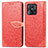 Custodia Portafoglio In Pelle Fantasia Modello Cover con Supporto S04D per Xiaomi Redmi 10 Power Rosso