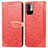 Custodia Portafoglio In Pelle Fantasia Modello Cover con Supporto S04D per Xiaomi Redmi Note 10 5G Rosso