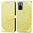 Custodia Portafoglio In Pelle Fantasia Modello Cover con Supporto S04D per Xiaomi Redmi Note 10 Pro 4G Giallo