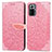 Custodia Portafoglio In Pelle Fantasia Modello Cover con Supporto S04D per Xiaomi Redmi Note 10 Pro 4G Oro Rosa