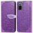 Custodia Portafoglio In Pelle Fantasia Modello Cover con Supporto S04D per Xiaomi Redmi Note 10 Pro 4G Viola