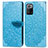 Custodia Portafoglio In Pelle Fantasia Modello Cover con Supporto S04D per Xiaomi Redmi Note 10 Pro 5G Blu