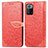 Custodia Portafoglio In Pelle Fantasia Modello Cover con Supporto S04D per Xiaomi Redmi Note 10 Pro 5G Rosso