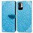 Custodia Portafoglio In Pelle Fantasia Modello Cover con Supporto S04D per Xiaomi Redmi Note 10T 5G Blu