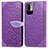 Custodia Portafoglio In Pelle Fantasia Modello Cover con Supporto S04D per Xiaomi Redmi Note 10T 5G Viola