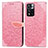 Custodia Portafoglio In Pelle Fantasia Modello Cover con Supporto S04D per Xiaomi Redmi Note 11 Pro+ Plus 5G Oro Rosa