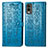 Custodia Portafoglio In Pelle Fantasia Modello Cover con Supporto S05D per Nokia C210 Blu