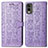 Custodia Portafoglio In Pelle Fantasia Modello Cover con Supporto S05D per Nokia C210 Viola