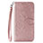 Custodia Portafoglio In Pelle Fantasia Modello Cover con Supporto S05D per Samsung Galaxy A11 Oro Rosa