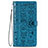 Custodia Portafoglio In Pelle Fantasia Modello Cover con Supporto S05D per Samsung Galaxy S21 FE 5G Blu