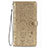 Custodia Portafoglio In Pelle Fantasia Modello Cover con Supporto S05D per Samsung Galaxy S21 FE 5G Oro