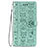 Custodia Portafoglio In Pelle Fantasia Modello Cover con Supporto S05D per Samsung Galaxy S21 FE 5G Verde