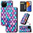 Custodia Portafoglio In Pelle Fantasia Modello Cover con Supporto S06D per Huawei Enjoy 50z