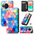 Custodia Portafoglio In Pelle Fantasia Modello Cover con Supporto S06D per Sharp Aquos R8