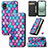 Custodia Portafoglio In Pelle Fantasia Modello Cover con Supporto S06D per Sharp Aquos wish3