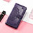 Custodia Portafoglio In Pelle Fantasia Modello Cover con Supporto S07D per Huawei Honor Magic5 5G Viola