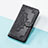 Custodia Portafoglio In Pelle Fantasia Modello Cover con Supporto S07D per Motorola Moto Edge (2023) 5G Nero