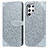 Custodia Portafoglio In Pelle Fantasia Modello Cover con Supporto S07D per Samsung Galaxy S21 Ultra 5G Grigio