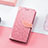 Custodia Portafoglio In Pelle Fantasia Modello Cover con Supporto S08D per Huawei Honor Magic3 5G Oro Rosa