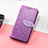 Custodia Portafoglio In Pelle Fantasia Modello Cover con Supporto S08D per Huawei Honor Magic3 5G Viola