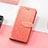 Custodia Portafoglio In Pelle Fantasia Modello Cover con Supporto S08D per Huawei Y7p Arancione