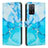 Custodia Portafoglio In Pelle Fantasia Modello Cover con Supporto Y01X per Oppo A53s 5G Blu