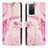 Custodia Portafoglio In Pelle Fantasia Modello Cover con Supporto Y01X per Oppo A55 5G Rosa
