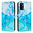 Custodia Portafoglio In Pelle Fantasia Modello Cover con Supporto Y01X per Oppo A74 5G Blu