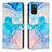 Custodia Portafoglio In Pelle Fantasia Modello Cover con Supporto Y01X per Samsung Galaxy A02s Cielo Blu