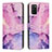 Custodia Portafoglio In Pelle Fantasia Modello Cover con Supporto Y01X per Samsung Galaxy A02s Viola