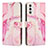 Custodia Portafoglio In Pelle Fantasia Modello Cover con Supporto Y01X per Samsung Galaxy A04s Rosa