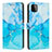 Custodia Portafoglio In Pelle Fantasia Modello Cover con Supporto Y01X per Samsung Galaxy A22s 5G Blu