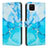 Custodia Portafoglio In Pelle Fantasia Modello Cover con Supporto Y01X per Samsung Galaxy F12 Blu