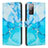 Custodia Portafoglio In Pelle Fantasia Modello Cover con Supporto Y01X per Samsung Galaxy S20 FE (2022) 5G Blu