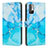 Custodia Portafoglio In Pelle Fantasia Modello Cover con Supporto Y01X per Xiaomi Redmi Note 10T 5G Blu