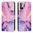 Custodia Portafoglio In Pelle Fantasia Modello Cover con Supporto Y01X per Xiaomi Redmi Note 10T 5G Viola