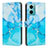 Custodia Portafoglio In Pelle Fantasia Modello Cover con Supporto Y01X per Xiaomi Redmi Note 11E 5G Blu