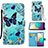 Custodia Portafoglio In Pelle Fantasia Modello Cover con Supporto Y02B per Samsung Galaxy A02 Cielo Blu