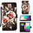 Custodia Portafoglio In Pelle Fantasia Modello Cover con Supporto Y02B per Samsung Galaxy A02 Nero
