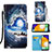 Custodia Portafoglio In Pelle Fantasia Modello Cover con Supporto Y02B per Samsung Galaxy A13 5G Blu Notte