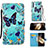 Custodia Portafoglio In Pelle Fantasia Modello Cover con Supporto Y02B per Samsung Galaxy A15 4G Cielo Blu
