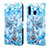 Custodia Portafoglio In Pelle Fantasia Modello Cover con Supporto Y02B per Samsung Galaxy A20 Azzurro