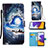 Custodia Portafoglio In Pelle Fantasia Modello Cover con Supporto Y02B per Samsung Galaxy A22s 5G Blu Notte
