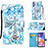 Custodia Portafoglio In Pelle Fantasia Modello Cover con Supporto Y02B per Samsung Galaxy A23 4G Azzurro
